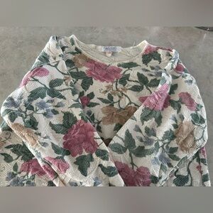 Madison Floral Knit Sweater Pink, Green, Yellow, & Blue